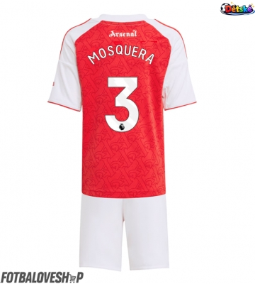 Arsenal Cristhian Mosquera #3 Dětské Domácí Dres 2025-26 Krátký Rukáv (+ trenýrky)
